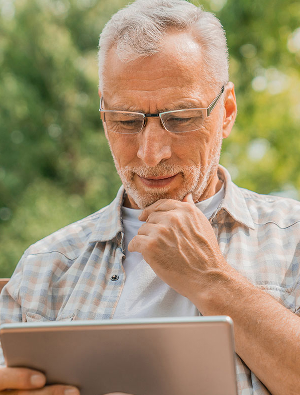 An employee working from home